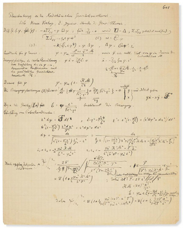 Bản thảo của Albert Einstein được đấu giá hàng triệu đô