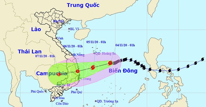 Bão số 10 giật cấp 10, cách quần đảo Hoàng Sa khoảng 330km