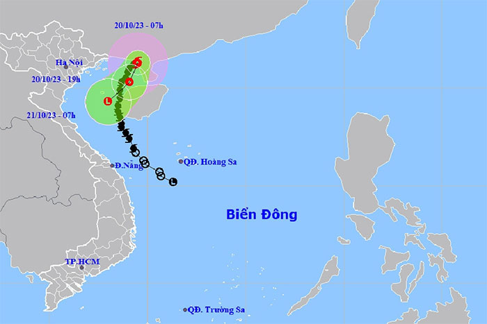 Bão số 5 đã suy yếu thành áp thấp nhiệt đới