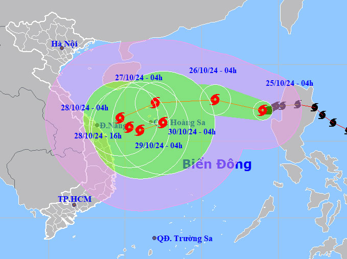 Bão Trà Mi tăng cấp, miền Trung mưa lớn trên diện rộng