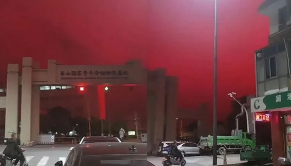 Bầu trời chuyển màu đỏ thẫm ở Trung Quốc khiến nhiều người lo sợ, đây là hiện tượng gì?