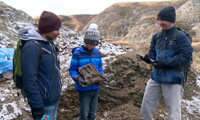 Bé trai 12 tuổi may mắn phát hiện hóa thạch khủng long hiếm