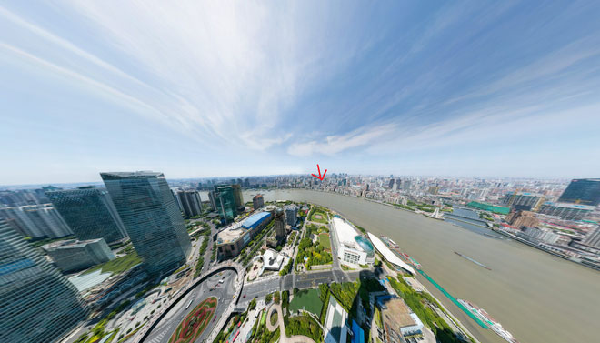 Bức ảnh chụp toàn cảnh thành phố Thượng Hải, zoom được tận mặt người đi đường