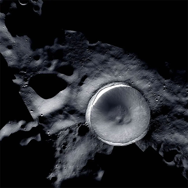 Bức ảnh kinh ngạc về cực Nam Mặt trăng: Hố địa ngục -183 độ hiện lên rõ ràng