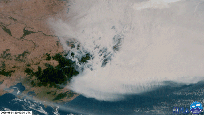 Cháy rừng tại Australia nhìn từ không gian