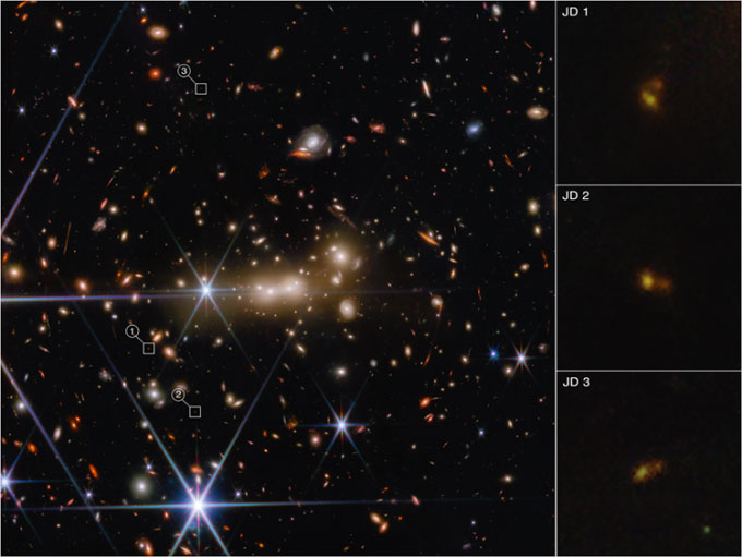 Cụm thiên hà bẻ cong ánh sáng tạo nên ảo ảnh vũ trụ