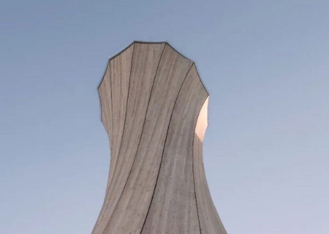 Độc đáo tòa tháp hình xoắn ốc được làm từ gỗ đầu tiên trên thế giới