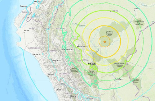 Động đất mạnh 8 độ làm rung chuyển miền bắc Peru