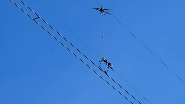 Drone kết hợp robot xử lý dây điện để cứu chim