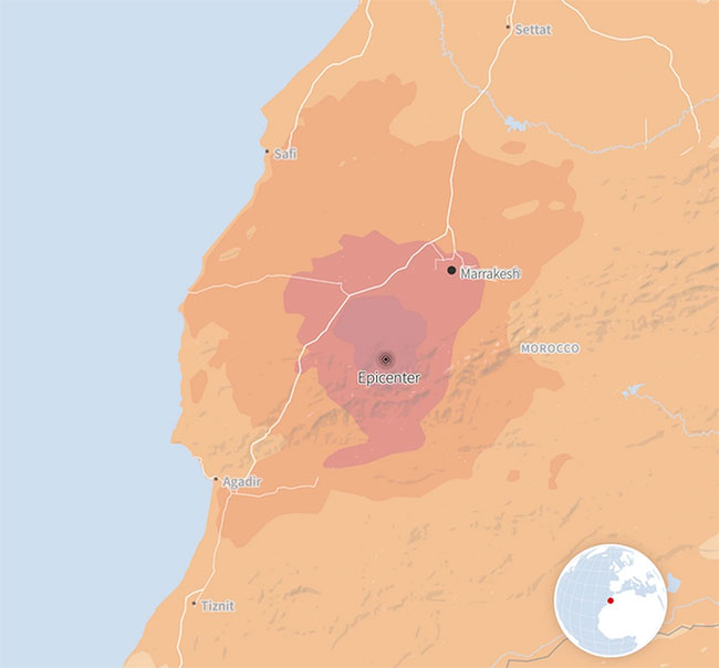 Gần 300 người chết trong trận động đất ban đêm ở Morocco
