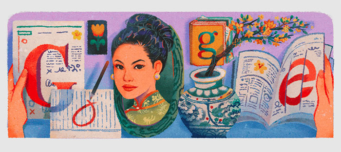 Google Doodle tôn vinh Sương Nguyệt Anh - nữ chủ bút Việt Nam đầu tiên