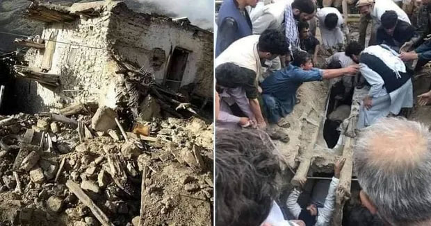 Hình ảnh hiện trường đổ nát sau trận động đất lớn tại Afghanistan khiến hơn 1500 người thiệt mạng