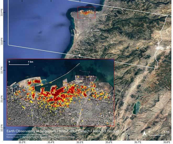 Hình ảnh vụ nổ Beirut nhìn từ vệ tinh