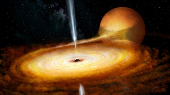 Hố đen trong Dải Ngân hà lóe sáng dữ dội khi ăn một ngôi sao