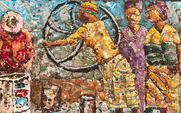 Họa sĩ Nam Phi vẽ tranh từ rác thải nhựa, kết quả là những tác phẩm kinh ngạc đến mức khó tin