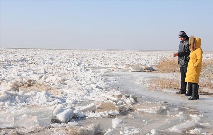 Khung cảnh sông Hoàng Hà khi bước vào mùa băng giá
