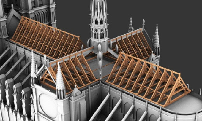 Kỹ thuật Trung Cổ giúp khôi phục mái nhà thờ Đức Bà Paris