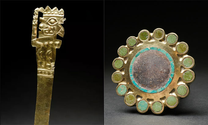 Lăng mộ cổ chứa 7 hài cốt và các trang sức bằng vàng bạc ở Peru