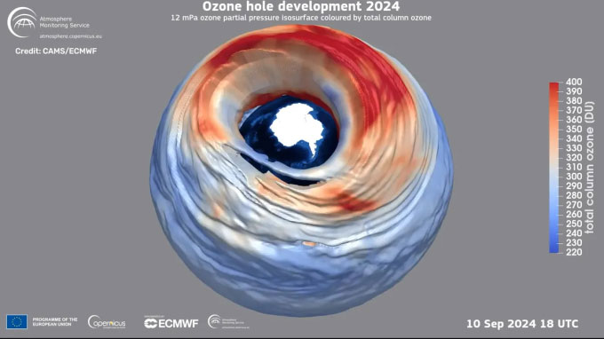 Lỗ thủng tầng ozone ở Nam Cực đang phục hồi