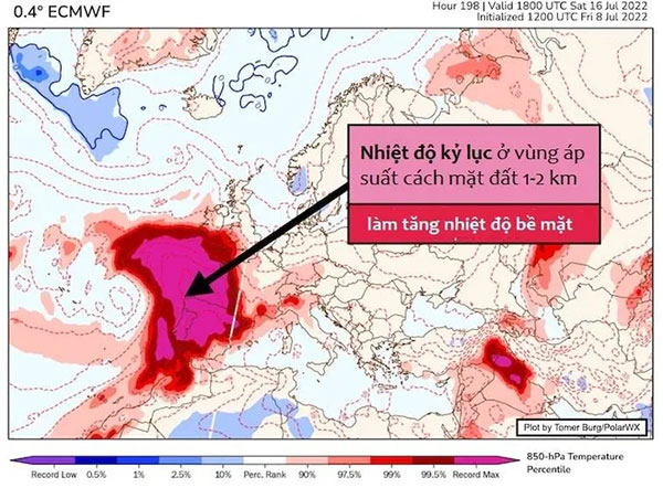 Loạt bản đồ lột tả sóng nhiệt kinh hoàng ở Mỹ và châu Âu