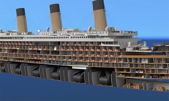 Mặt cắt hé lộ thiết kế tàu Titanic trước khi gặp nạn
