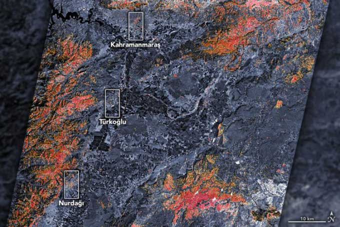 NASA lập bản đồ thiệt hại do động đất ở Thổ Nhĩ Kỳ
