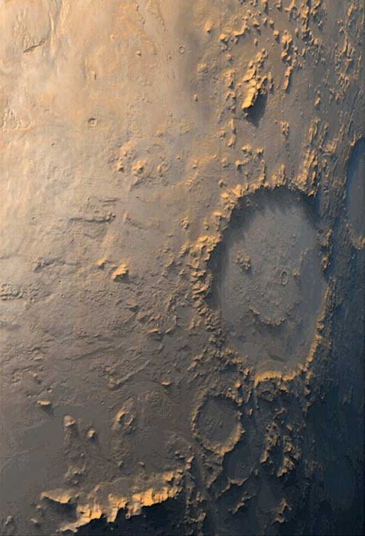 Phát hiện trầm tích bí ẩn trong miệng núi lửa trên Hỏa tinh