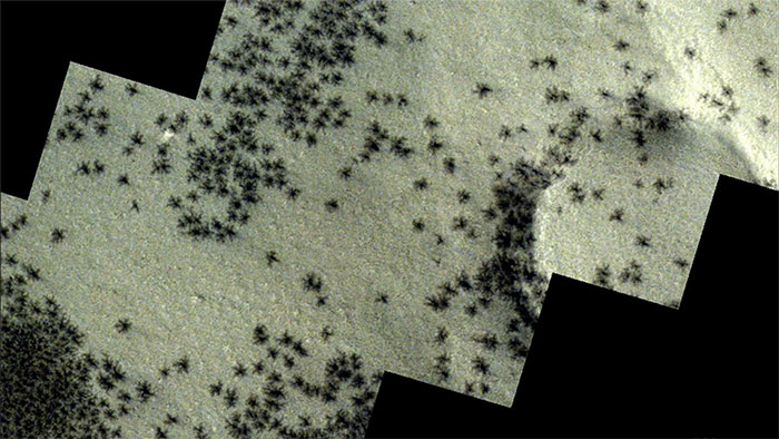 Sởn gai ốc vì phát hiện hàng trăm con nhện đen trên sao Hỏa