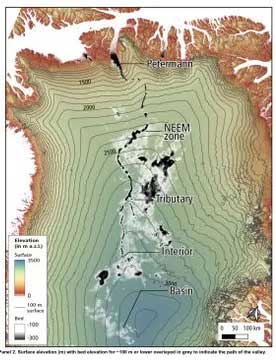 Sông Đen dài 1000 dặm chảy dưới vịnh Greenland
