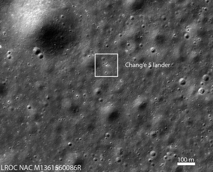Tàu NASA chụp ảnh trạm đổ bộ Trung Quốc trên Mặt trăng