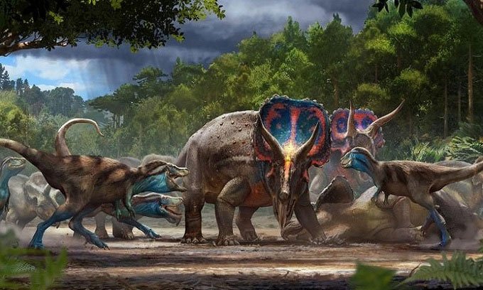 Tìm thấy hóa thạch 67 triệu năm của đôi khủng long chết đè lên nhau