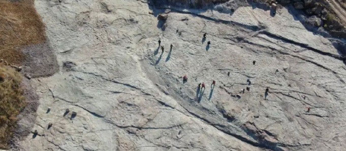 Trung Quốc phát hiện 4.300 dấu chân khủng long hóa thạch cách đây 150 triệu năm