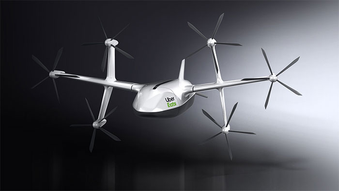 Uber sắp ra mắt mẫu drone giao đồ ăn mới