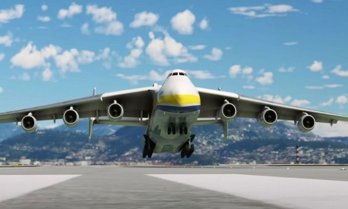 Vận tải cơ lớn nhất thế giới cất cánh trở lại trong mô phỏng