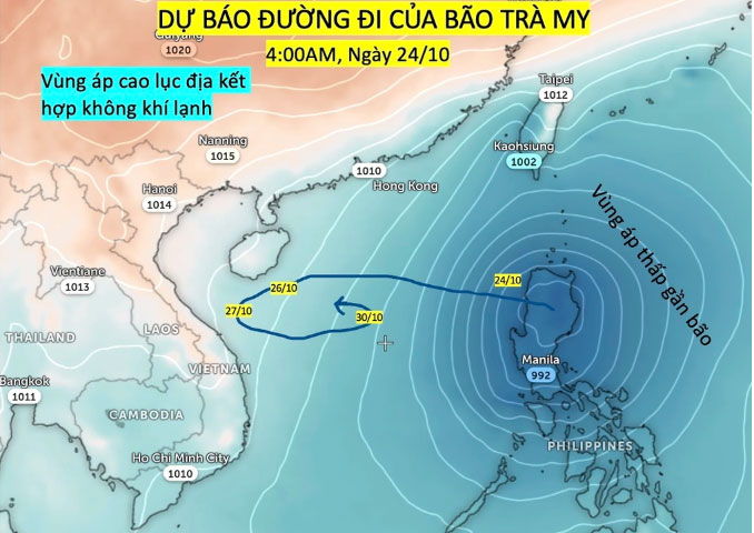 Vì sao bão Trà Mi có thể đi vòng tròn rồi mới tiến vào miền Trung?