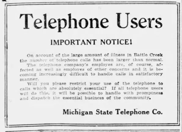 Vì sao các công ty cầu xin khách hàng hạn chế dùng điện thoại trong đợt cách ly xã hội 102 năm trước?