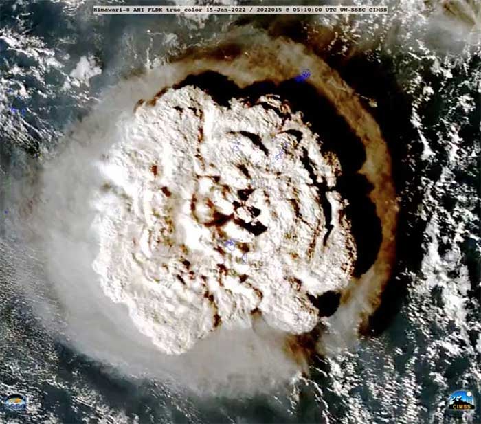 Vụ phun trào núi lửa ở Tonga phun phá hủy tầng ozone