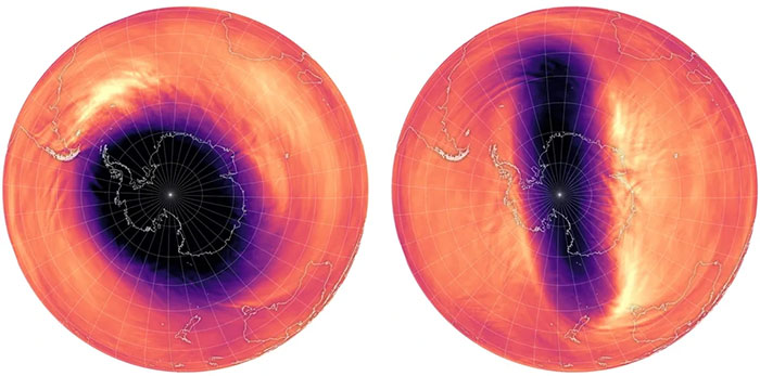 Xuất hiện xoáy cực bất thường ở Nam Cực
