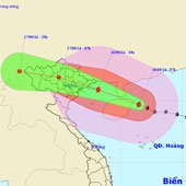 19h tối nay, tâm bão nằm trên vùng biển Quảng Ninh - Hải Phòng