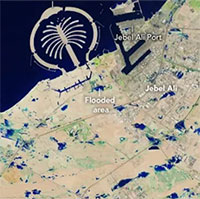 Ảnh vệ tinh Dubai trước và sau trận lụt 