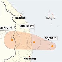 Chiều tối nay, bão số 5 đổ bộ đất liền từ Quảng Ngãi đến Khánh Hoà