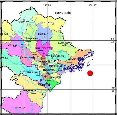 Động đất cách Hạ Long khoảng 90km