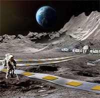 Hệ thống đường ray dùng "robot bay" chở hàng trên Mặt trăng