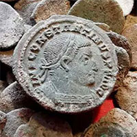 Một con lửng đào được 200 đồng tiền cổ có từ thời La Mã nhưng bị các nhà khoa học 