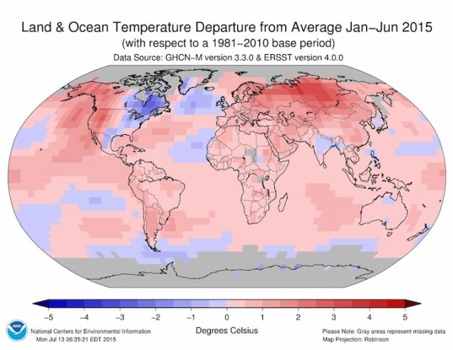Năm 2015 lập kỷ lục mới về nhiệt độ Trái đất trong lịch sử