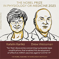 Nghiên cứu vaccine mRNA ngừa Covid đoạt giải Nobel Y Sinh 2023