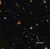 Phát hiện EGSY8p7 - Thiên hà cổ nhất từng được tìm thấy