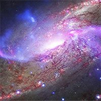 Phát hiện thiên hà xoắn ốc sáng rực như pháo hoa trong vũ trụ