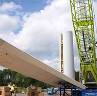 Turbine gió bằng gỗ cao nhất thế giới ở Thụy Điển